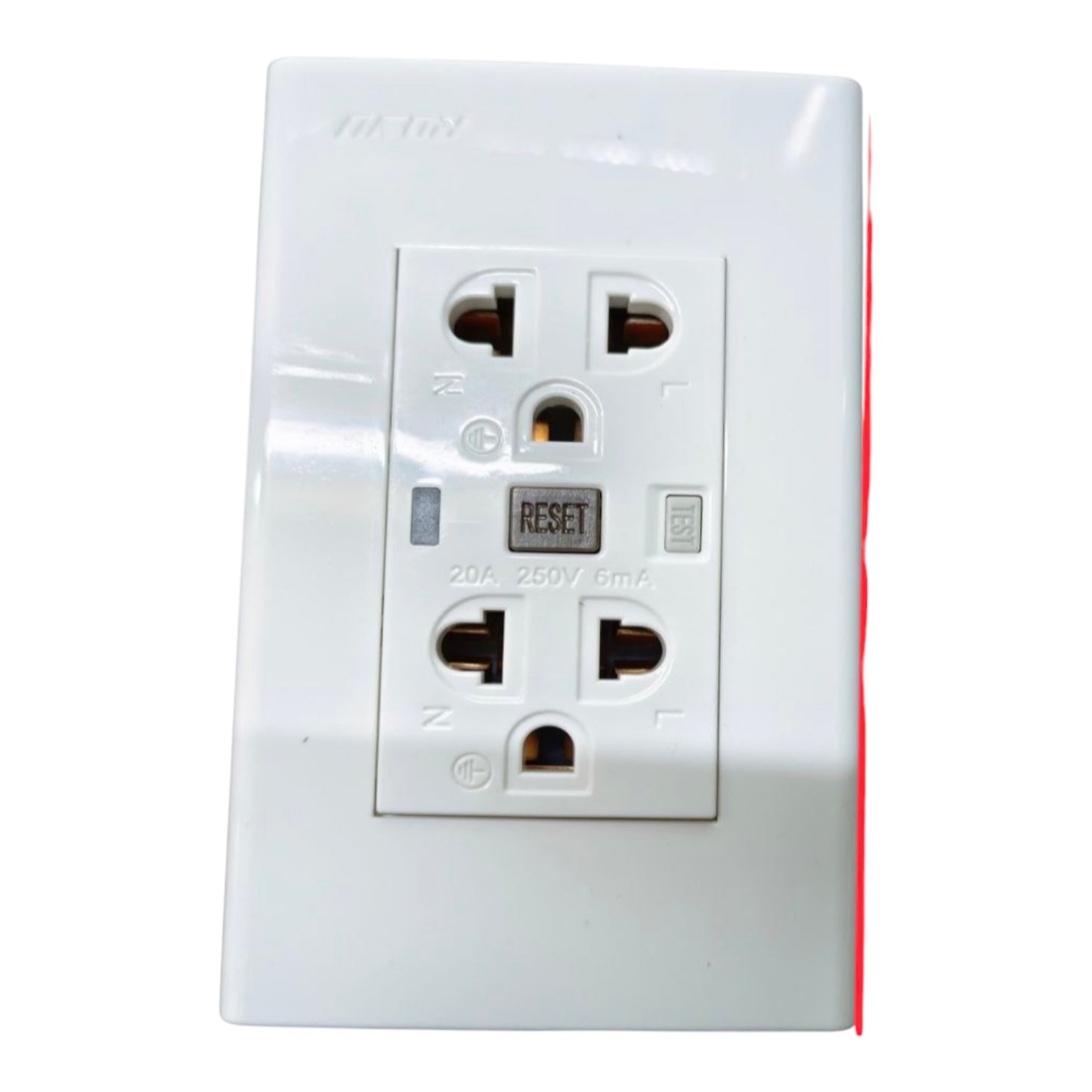 Royu GFCI Duplex Universal Outlet with Ground 20A 220V AC WD933