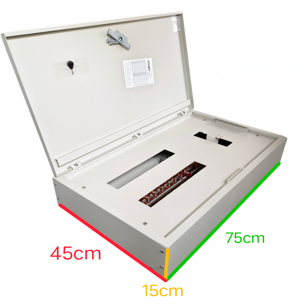 Royu MTS Main Miniature with Interlock 16 Branches electrical circuitry box with open white metal enclosure