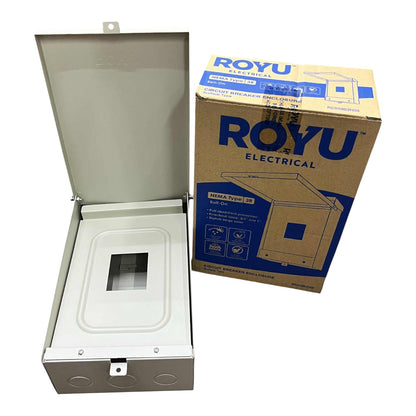 Electrical box with Royu Electrical packaging on a white background