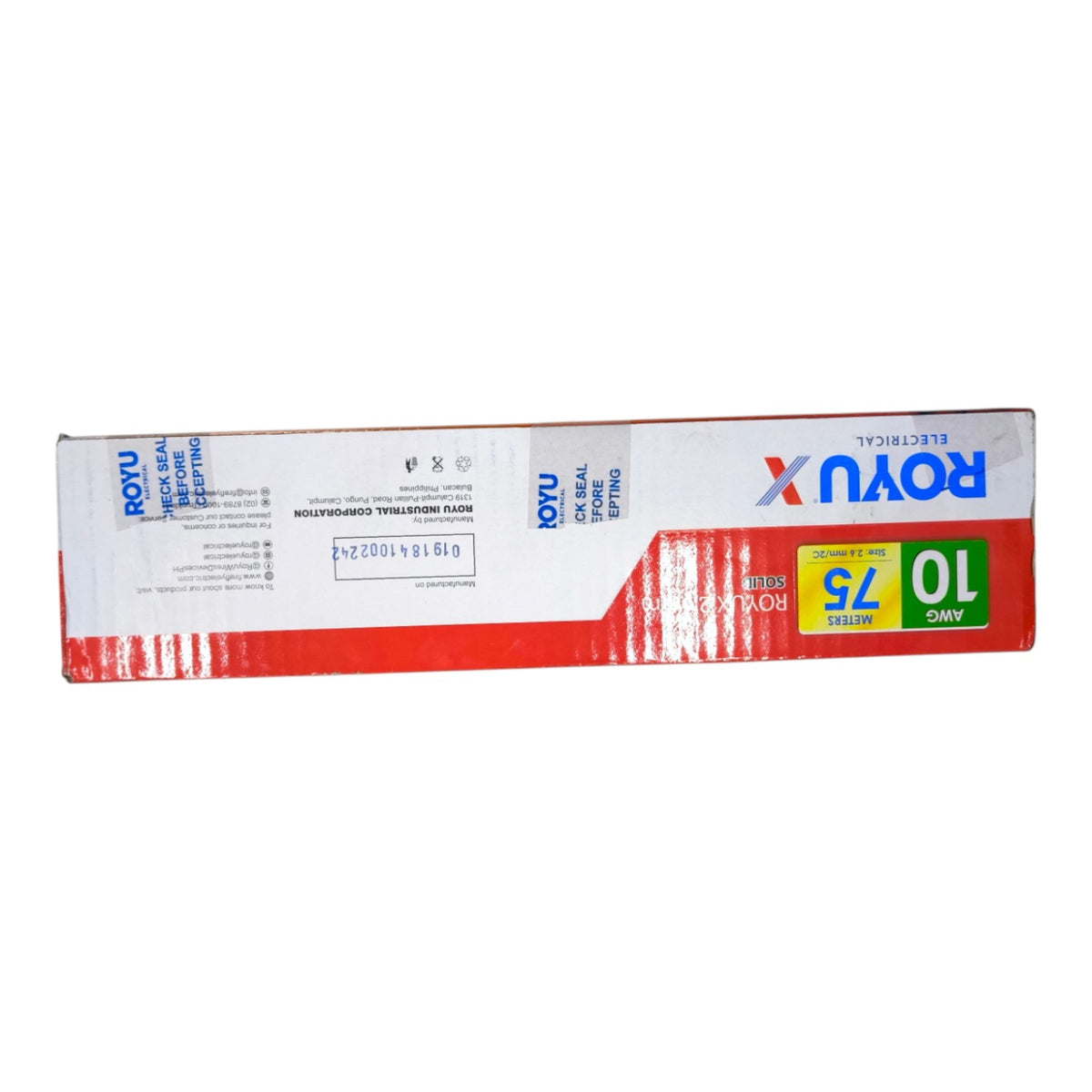 Royu PDX Wire 10/2 AWG Romex Cable 2.6mm packaging box, 75 meters roll