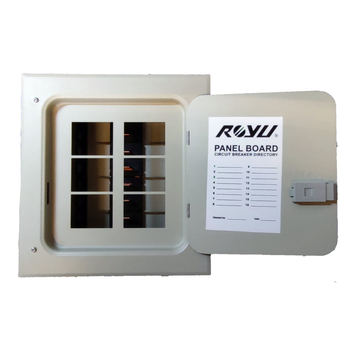 Royu Panel Board 3x3 6 Holes for 2 Pole Plug in Circuit Breaker RPF01P2N06 I Electx Electrical Supply
