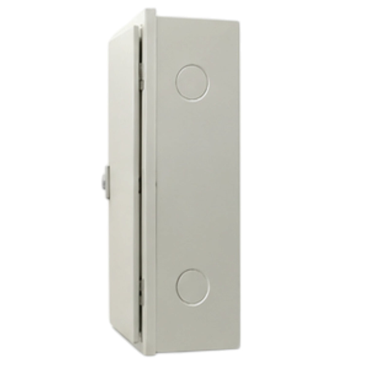 Stainless steel refrigerator on a white background