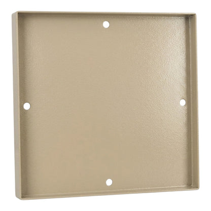 A square metal mounting bracket or panel with rounded corners and four pre-drilled screw holes, shown on a plain white background.