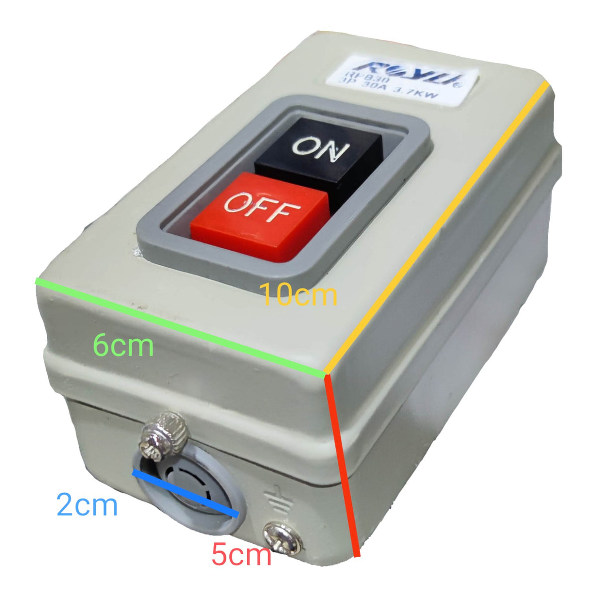 Royu Push Button Switch 30A 250V 3 Pole RPB30 Electx Electrical Supply