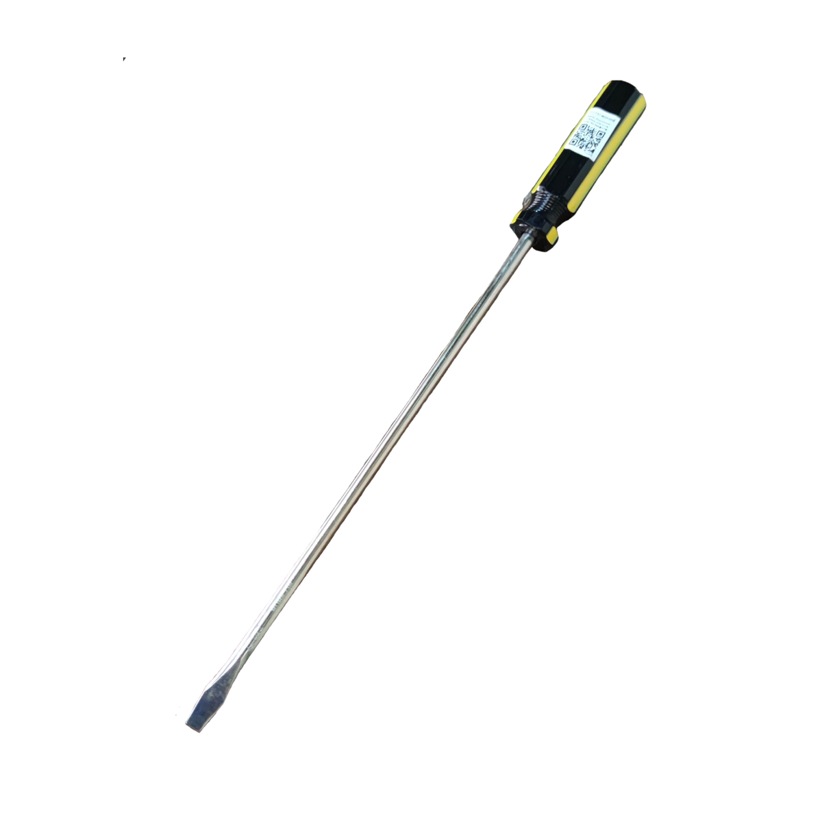 Rubicon Flat Screw Driver 906 300mm with black and yellow ergonomic handle and long metal shaft