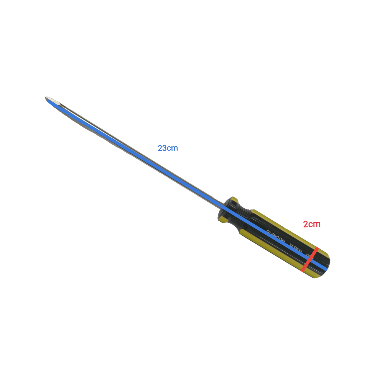 Rubicon Flat Head Screw Driver 902 150mm-5mm with ergonomic handle and long metal shaft