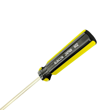 Rubicon 8 Inch Flat Head Screw Driver 902 with yellow and black ergonomic handle