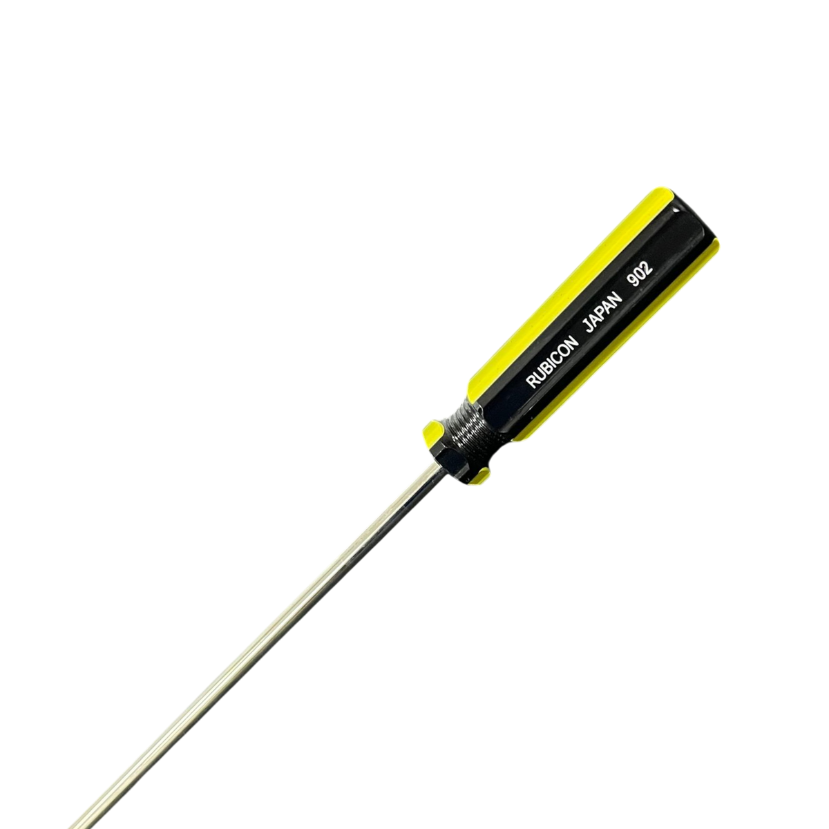 Rubicon 8 Inch Flat Head Screw Driver 902 with yellow and black ergonomic handle and metal shaft