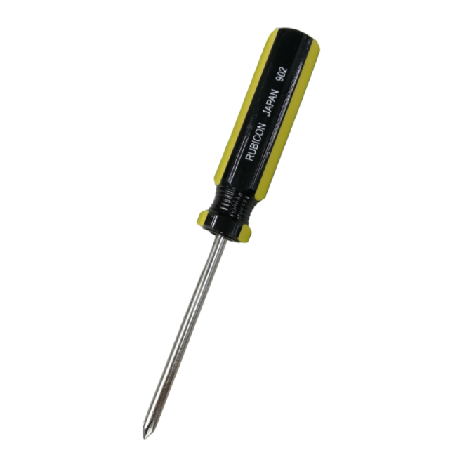 Rubicon industrial Philip screwdriver 5mm shaft with black and yellow ergonomic handle
