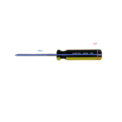 Rubicon industrial Philip screwdriver 5mm shaft with black and yellow handle measuring 18cm total length
