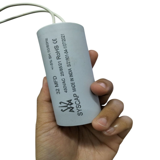 Syscap Motor Capacitor 32 MFD 450VAC for electrical circuitry and parts