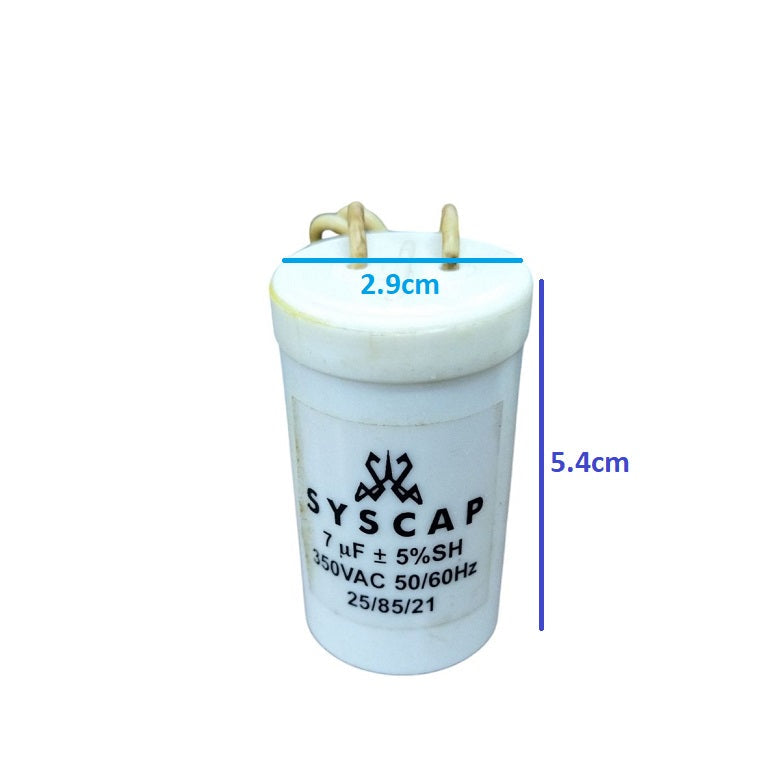 Syscap motor running capacitor 7uF 350V suitable for various electrical applications