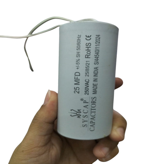 Syscap Running Capacitor 25MFD 250V with durable design for electrical circuitry applications