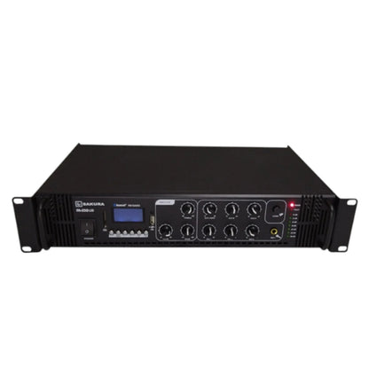 Sakura 250W Public Address Amplifier 220V PA-250UB Bluetooth USB/SD Port FM Tuner Built-in Chime 3 Microphone Input