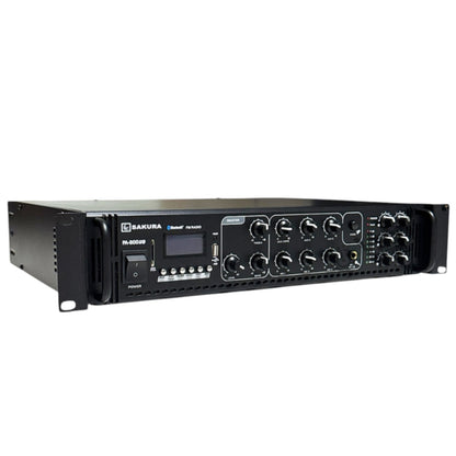 Sakura 800W Public Address Amplifier 220V PA-800UB Bluetooth Built-in Chime 3 Microphone Input 6 Individual Zone Control FM Tuner USB/SD Port
