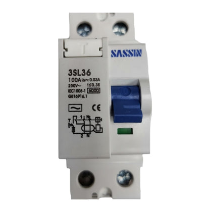 Sassin electrical circuit breaker on a white background