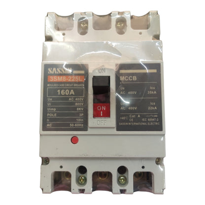 Sassin 160A 3 Pole Industrial Circuit Breaker 400V 35KAIC 220V 18KAIC 225AF Molded Case Circuit Breaker 3SM8-225L-160A Electx Electrical Supply