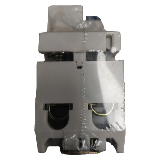 Electrical circuit breaker on a white background