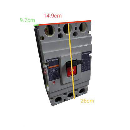 Sassin 250A 3P 50KAIC 250V Molded Case Circuit Breaker 3 Phase 400AF Industrial Circuit Breaker 3SM8-400L-250A Electx Electrical Supply