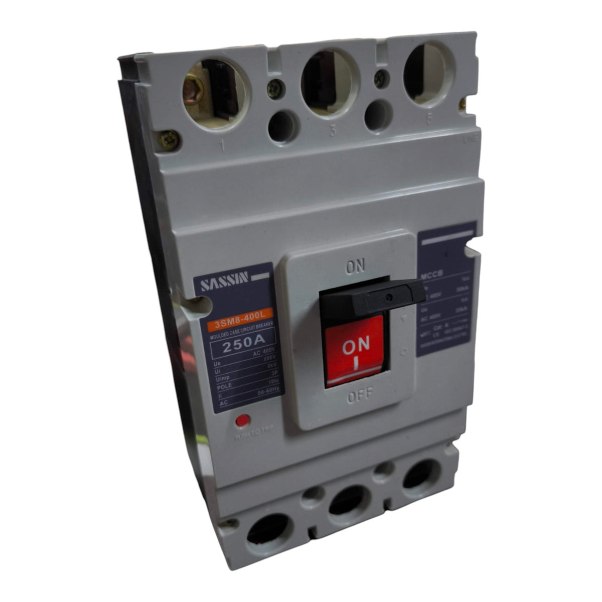 Sassin 250A 3P 50KAIC 250V Molded Case Circuit Breaker 3 Phase 400AF Industrial Circuit Breaker 3SM8-400L-250A Electx Electrical Supply