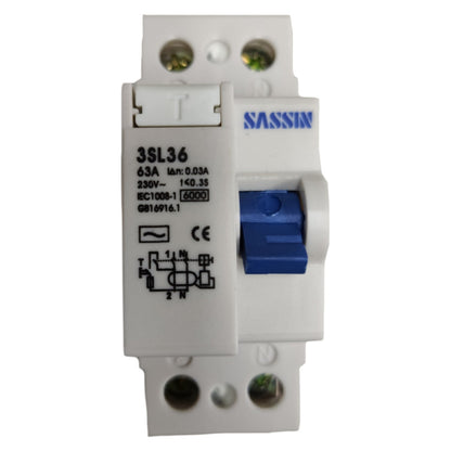 Sassin electrical circuit breaker on a white background