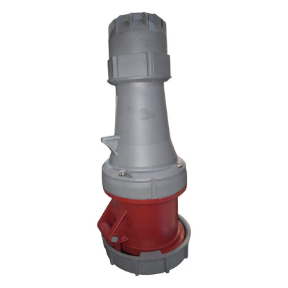 Gray and red industrial valve on a white background