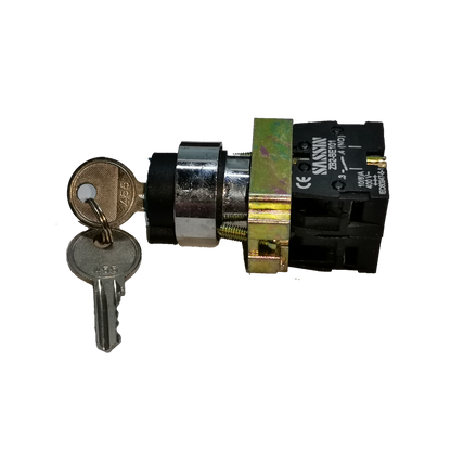 Sassin Key Operated Switch 3P 2NO with attached keys for secure electrical control