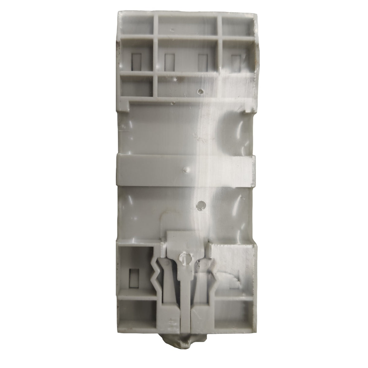 Gray plastic component on a white background