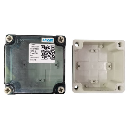 Sassin PVC Box 100x100x70 N-Type Transparent Cover Junction Box, Utility Box, Weatherproof Box for CCTV Wiring Connection
