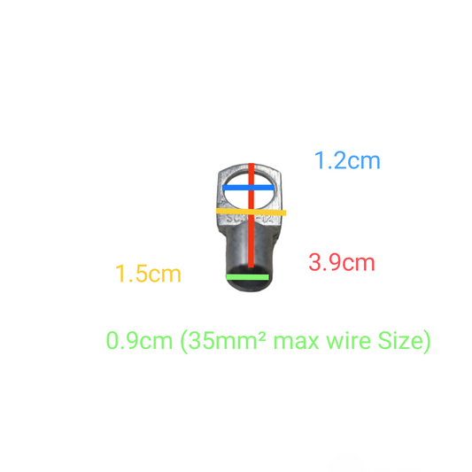 Sassin Terminal Lugs Ring Type for 30mm² Wire Size 1.2cm or ½ stud size SC35-12