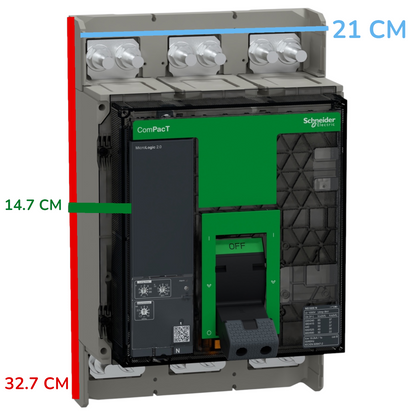 SchneiderCircuit breaker, ComPacT NS1000N, 50kA at 415VAC, 3P 85kA at 220V  fixed, manually operated, MicroLogic 2.0 control unit, 1000A