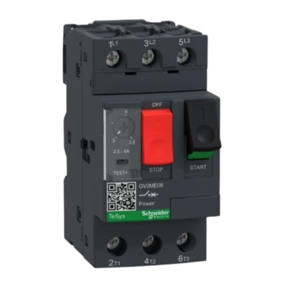 Schneider Motor Protection Circuit Breaker TeSys 3 Phase 2.5A to 4A Max 690V GV2ME08
