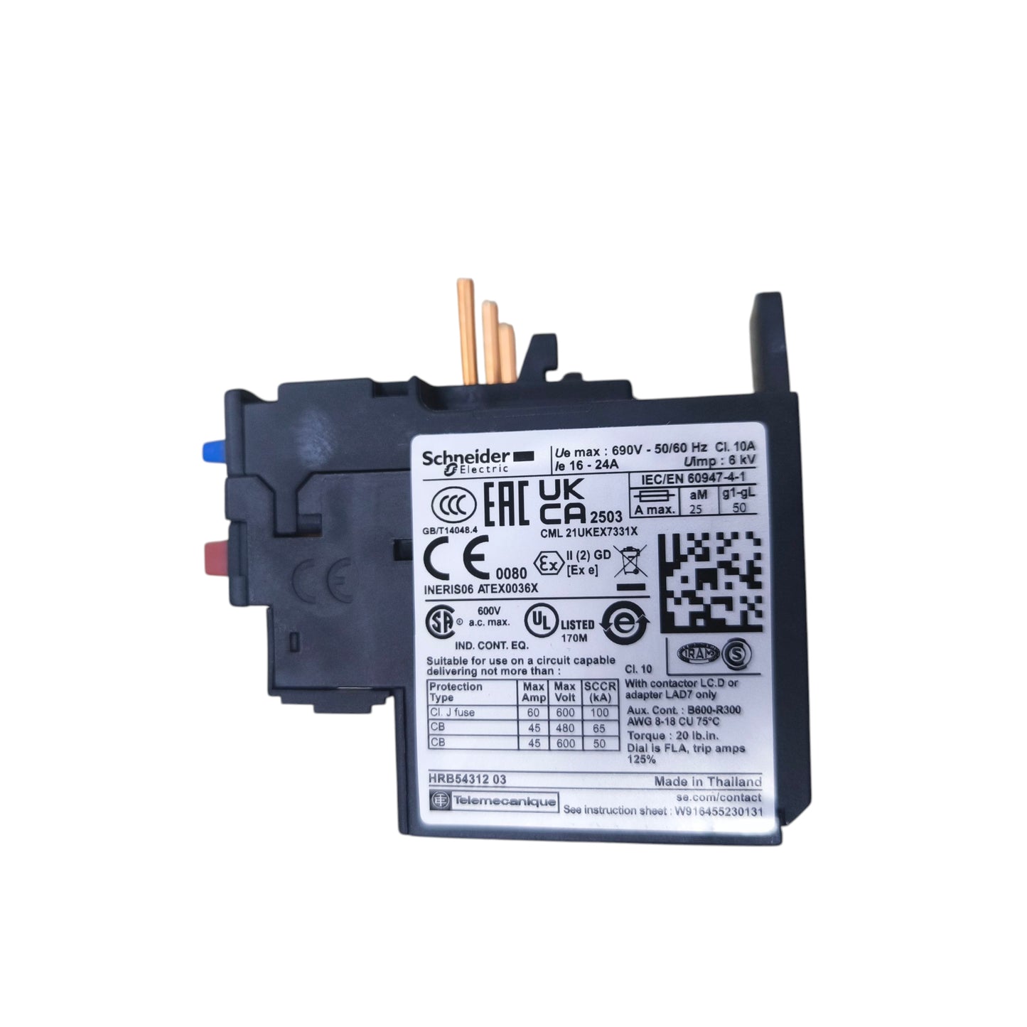 Schneider Thermal Overload Relay 16-24A Overload Relay LRD22