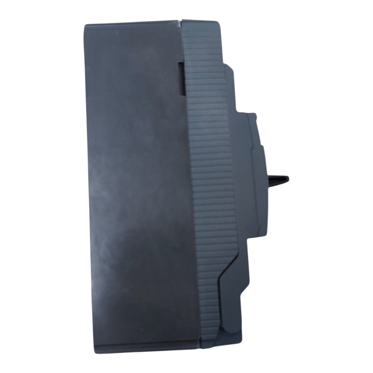 A dark gray plastic replacement part, likely a component for a printer or electronic device, shown from a side profile view against a plain white background.