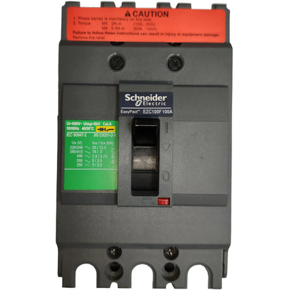 Schneider 100A 3Pole 5KAIC 220V 100AF Industrial Circuit Breaker Type MCCB Molded Case Circuit Breaker Easy Pact EZC100F3100