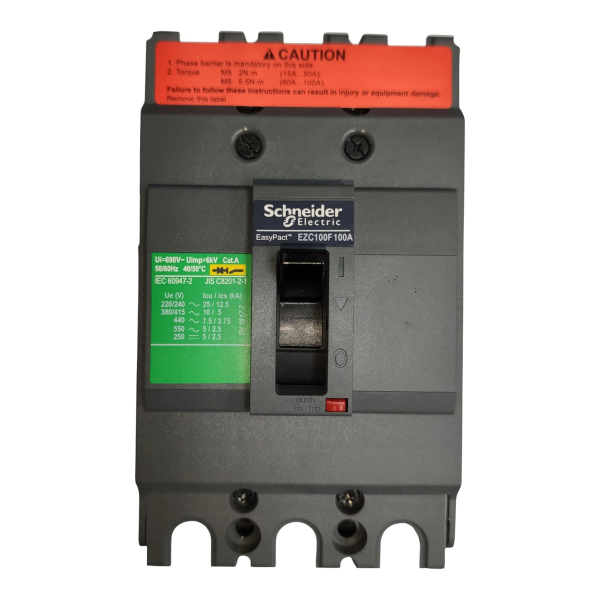 Schneider 100A 3Pole 5KAIC 220V 100AF Industrial Circuit Breaker Type MCCB Molded Case Circuit Breaker Easy Pact EZC100F3100 I Electx Electrical Supply