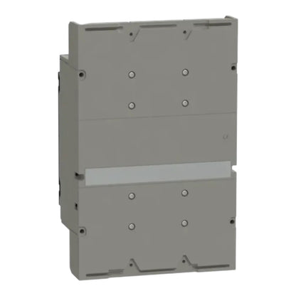 A gray modular industrial electrical component or DIN rail module with screw terminals, shown on a plain white background.