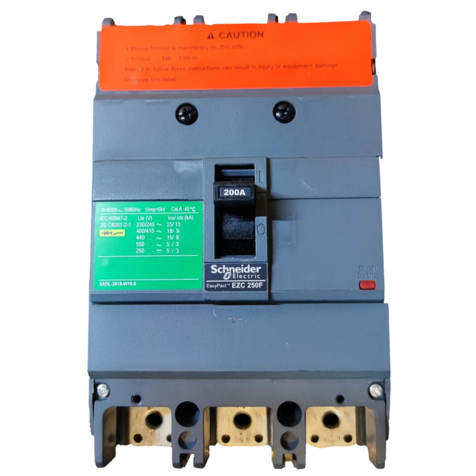 Schneider 200A 3P Industrial Circuit Breaker 18KAIC 400V EZC250F3200 Easy Pact 250AF MCCB Electx Electrical Supply