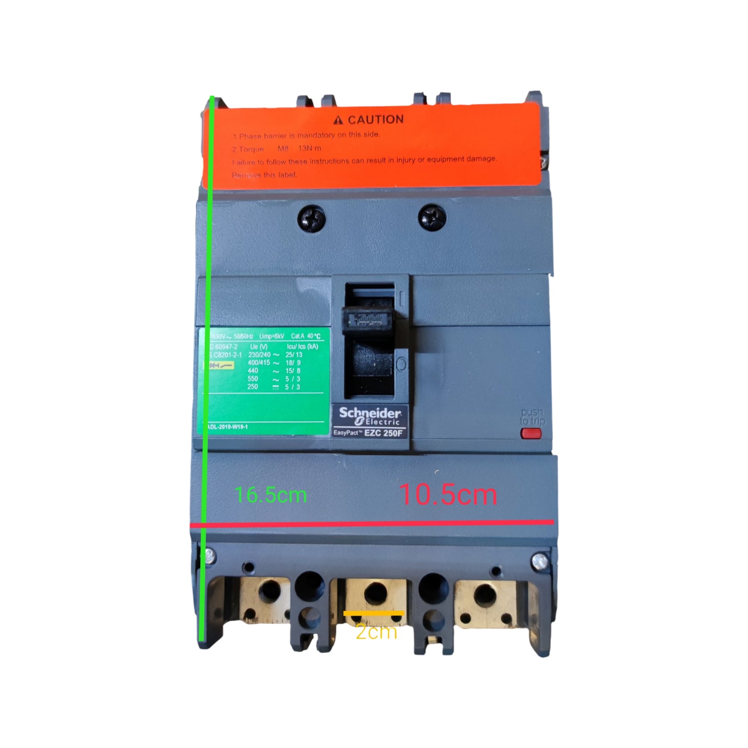 Schneider 200A 3P Industrial Circuit Breaker 18KAIC 400V EZC250F3200 Easy Pact 250AF MCCB Electx Electrical Supply