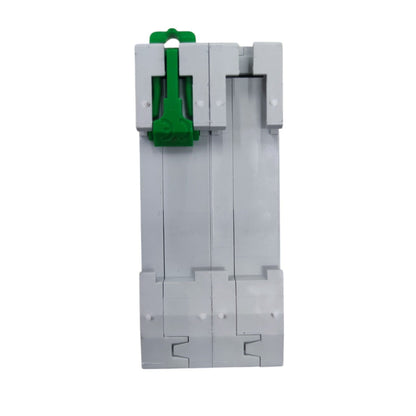 Gray and green mechanical component on a white background Schneider 20A 2 Pole Miniature Circuit Breaker 6 Kaic 220V Easy 9 MCB EZ9F56220 IEC/EN 60898-1 Electx ELectrical Supply