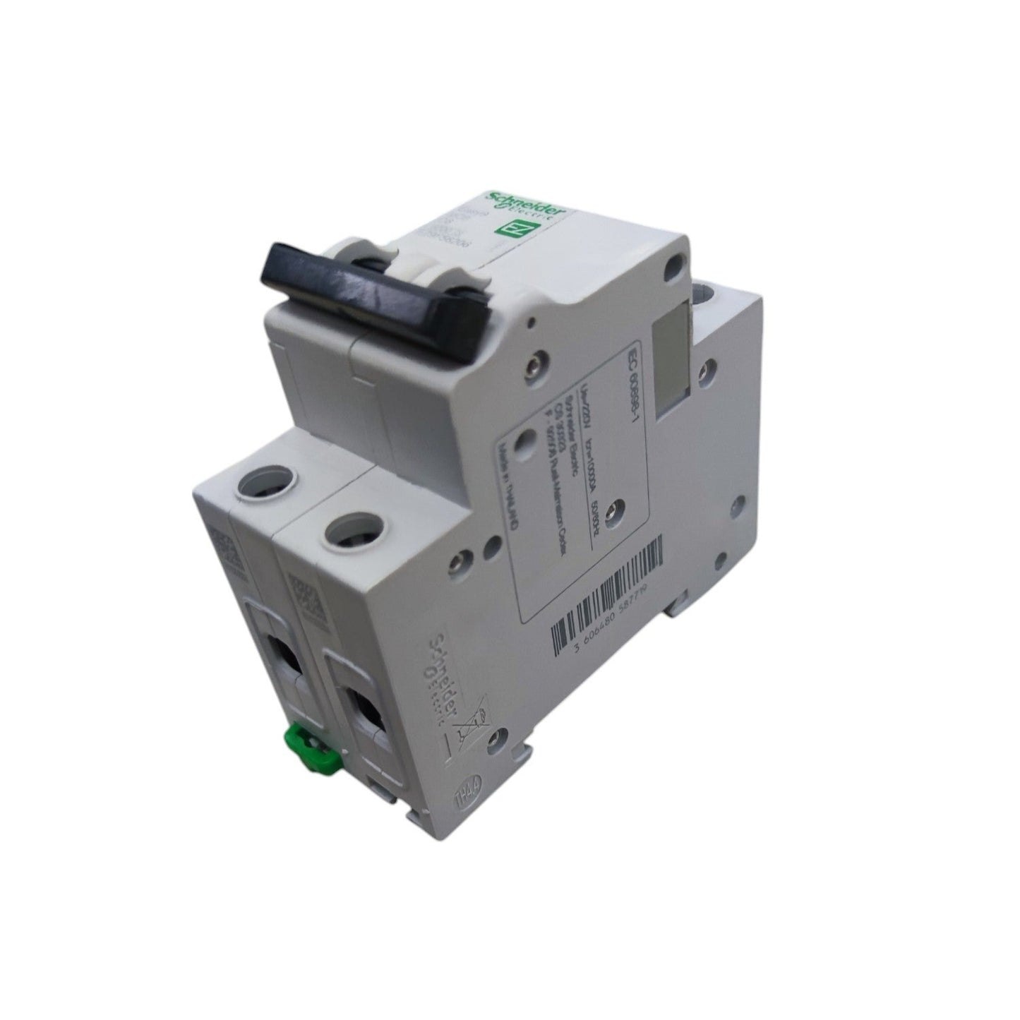 Electrical circuit breaker on a white background