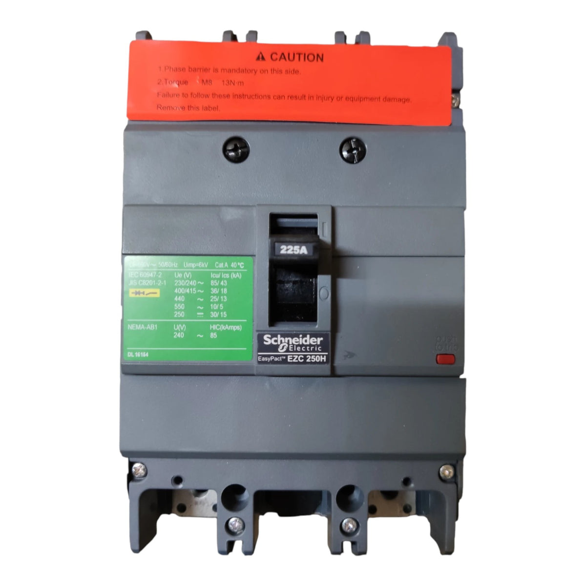 Schneider 225A 2 Pole MCCB Industrial Circuit Breaker Easy Pact Single Phase 36KAIC 250V EZC250H2225 I Electx Electrical Supply