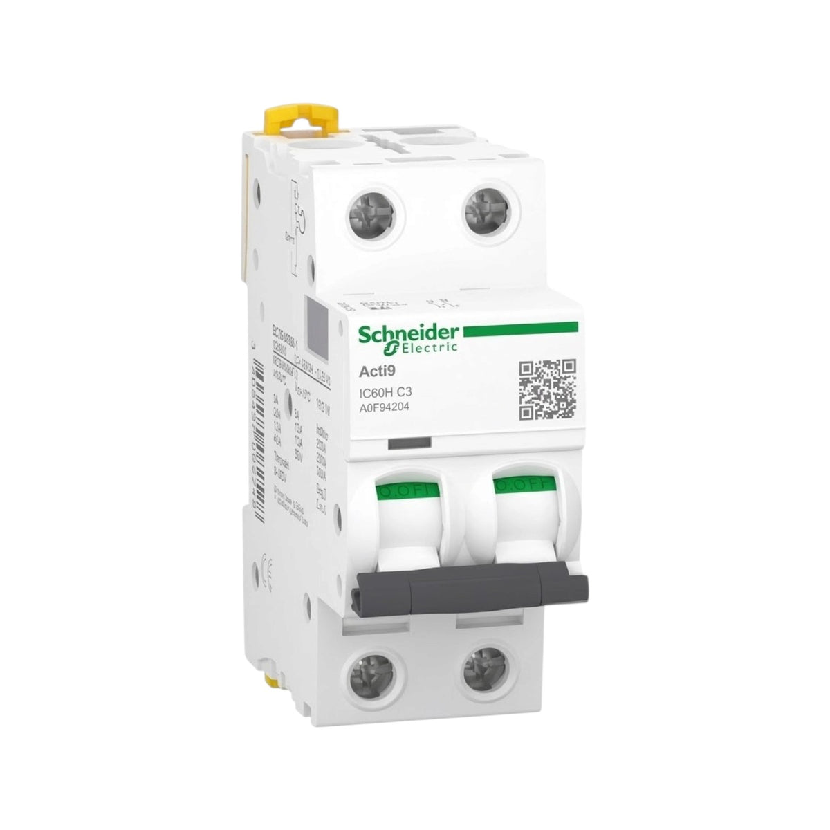 Schneider 3A 2 Pole 30KAIC 220V Miniature Circuit Breaker MCB A9F84203 iC60H C 3A IEC/EN 60898-1