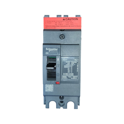 Schneider 50A 2 Pole Breaker Industrial Easy Pact Industrial Circuit Breaker 25KAIC 250V EZC100H2050 MCCB