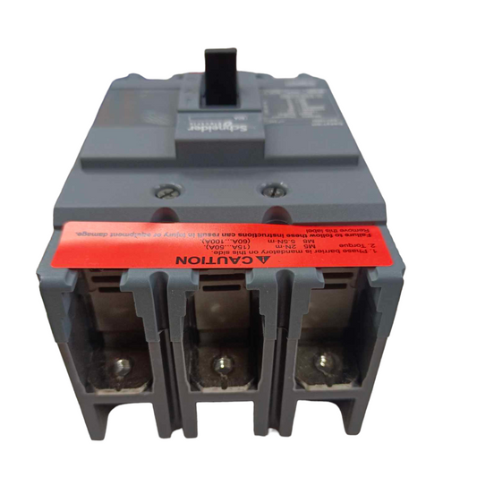 Schneider 50A 3P 10KAIC 220V MCCB Industrial Circuit Breaker EZC100H3050 Electx Electrical Supply