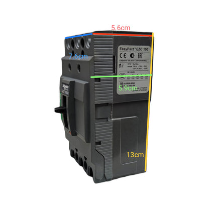 Schneider 50A 3 Pole 5KAIC 220V 100AF Industrial Circuit Breaker Type MCCB Molded Case Circuit Breaker Easy Pact EZC100F3050