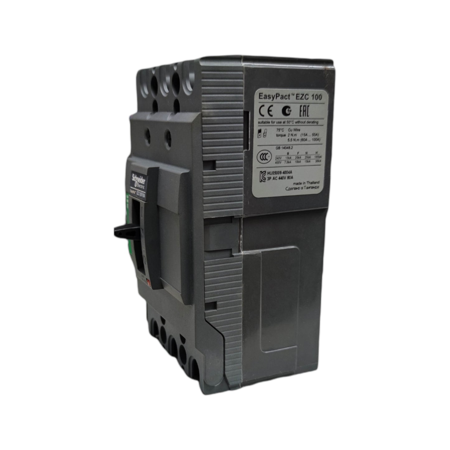 Schneider 50A 3 Pole 5KAIC 220V 100AF Industrial Circuit Breaker Type MCCB Molded Case Circuit Breaker Easy Pact EZC100F3050