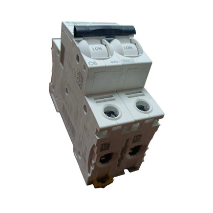 Schneider 6A 2 Pole 220V 6KAIC Miniature Circuit Breaker MCB A9F74206 iC60N 6A Electx Electrical Supply 2