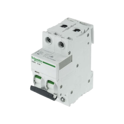 Schneider 6A 2 Pole 30KAIC 220V Miniature Circuit Breaker MCB A9F84206 iC60H C 6A IEC/EN 60898-1