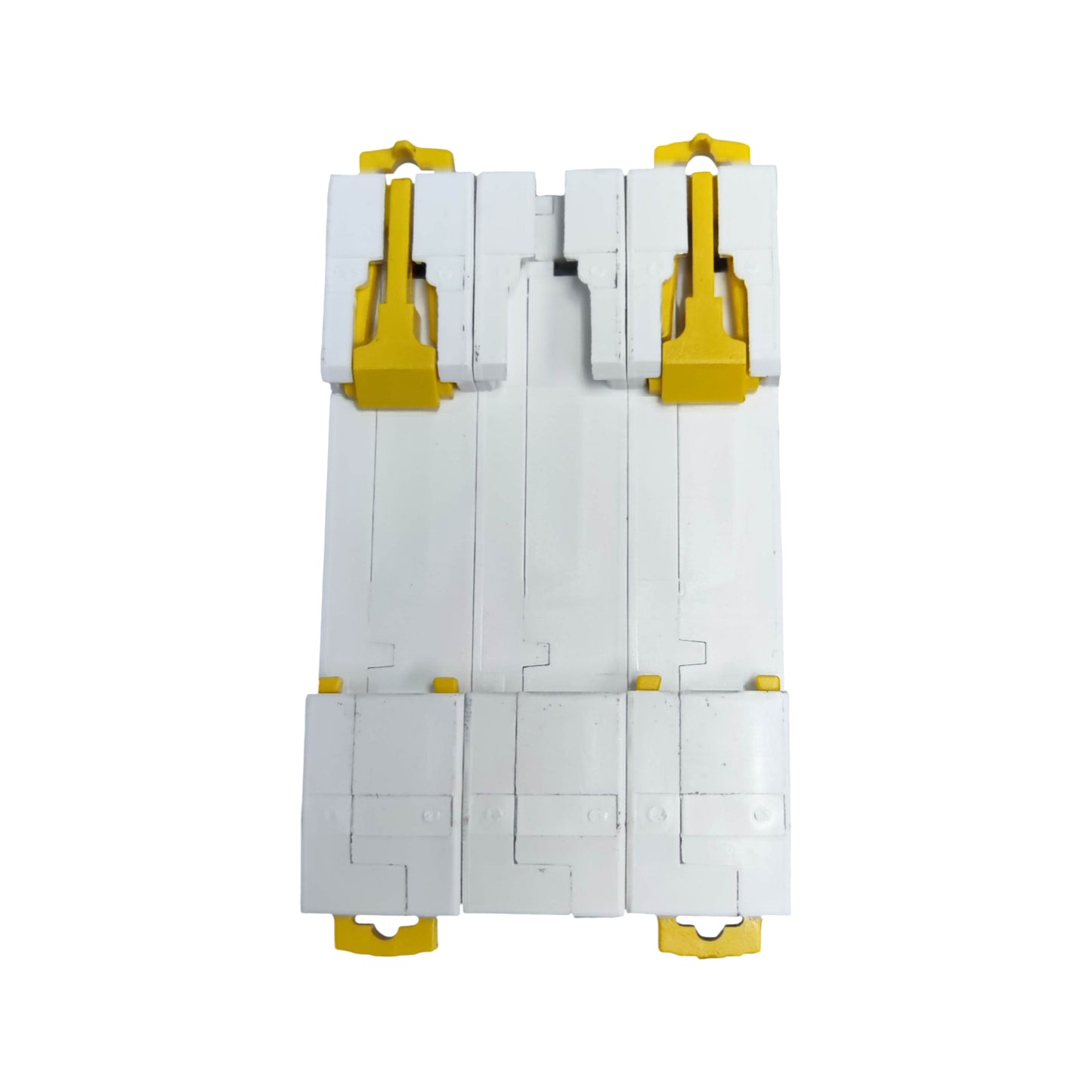 White and yellow modular device on a white background